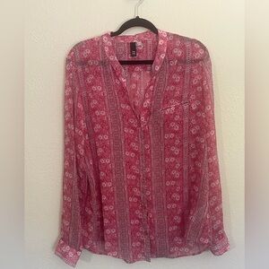 Kut from the Kloth Jasmine Chiffon Blouse XL